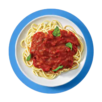 Pasta on a blue background